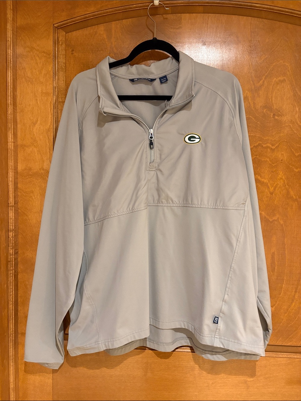 Cutter & Buck Green Bay Packers Light Gray Quarter-Zip Pullover